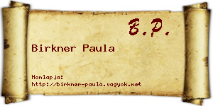 Birkner Paula névjegykártya